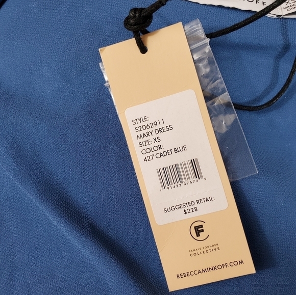 Nwt Rebecca Minkoff XS Mary Cadet Blue Wrap Dress - Picture 12 of 12